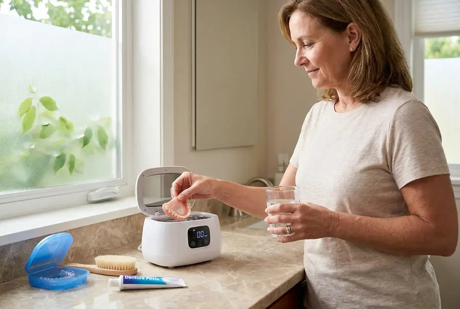 kunstgebit schoonmaken met ultrasoon apparaat